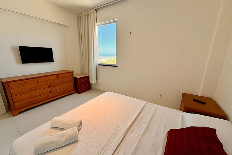 Apê na Praia: Vista Mar,5 Quartos, Ar e Wifi