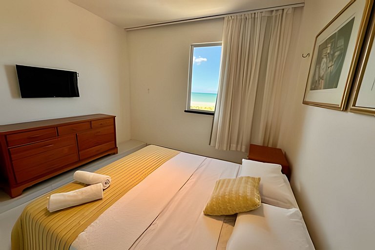 Apê na Praia: Vista Mar,5 Quartos, Ar e Wifi