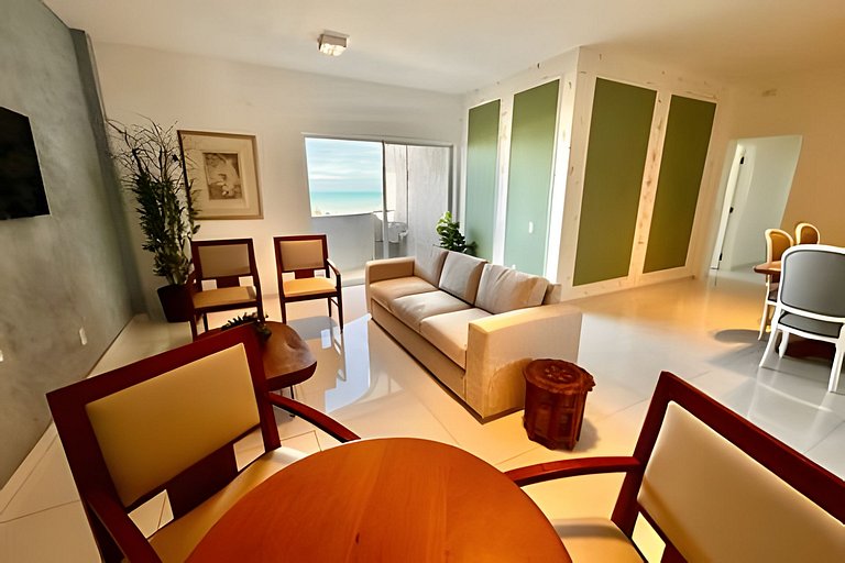 Apê na Praia: Vista Mar,5 Quartos, Ar e Wifi
