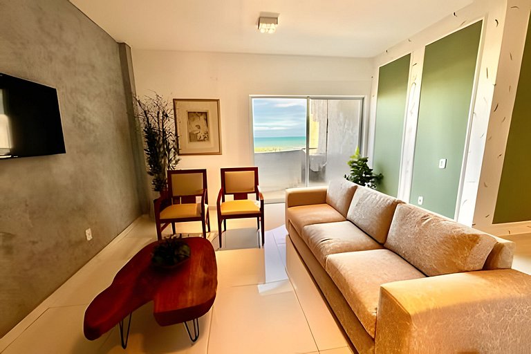 Apê na Praia: Vista Mar,5 Quartos, Ar e Wifi