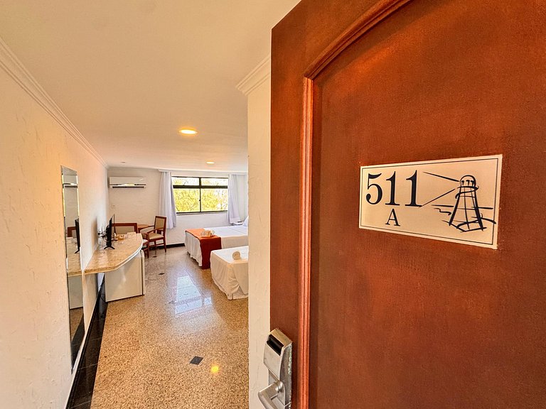 Suíte com vista mar, estacionamento, e Piscina-511